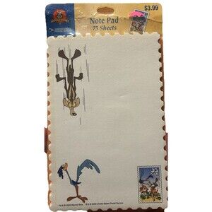 Looney Tunes USPS Stamp Collection Notepad Wile E Coyote Road Runner 2000 NWT